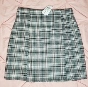Windsor plaid slit skirt